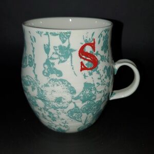 Anthropologie Homegrown Collection Monogram Mug Letter S